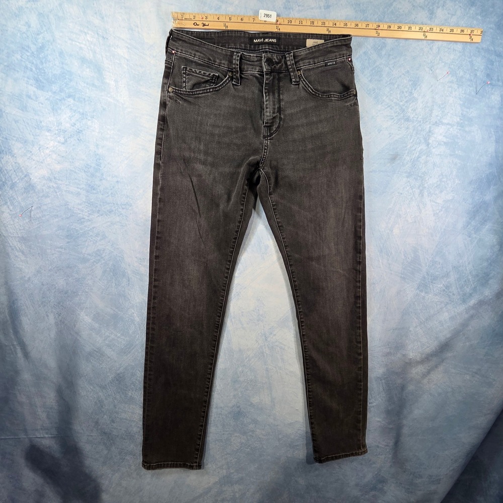 Mavi Jake Slim Leg Jeans Mens 30/34 Washed Black Denim Pants